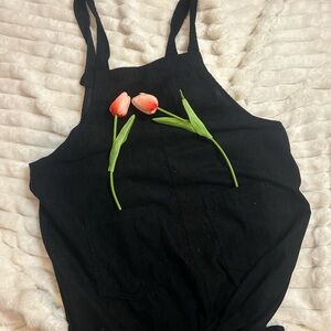Black Corduroy Overalls